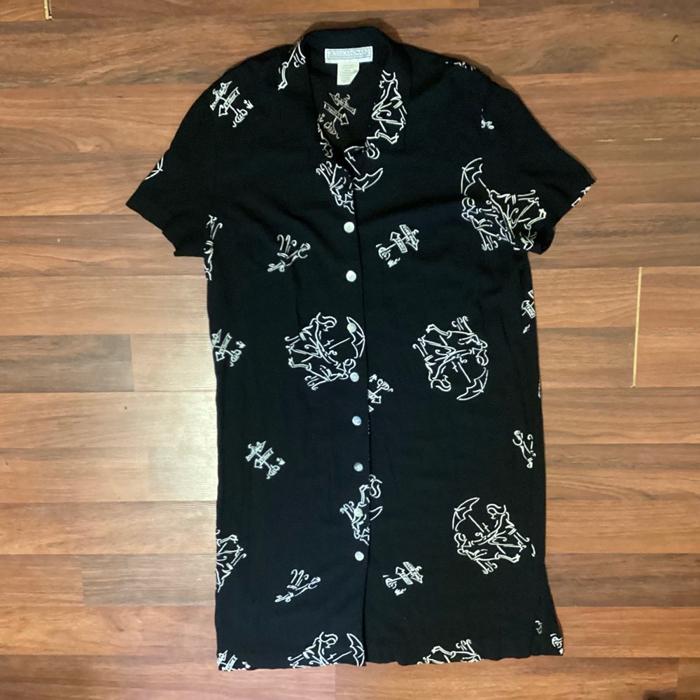 Vintage Jessica Howard Short-Sleeve Button-Up Dress